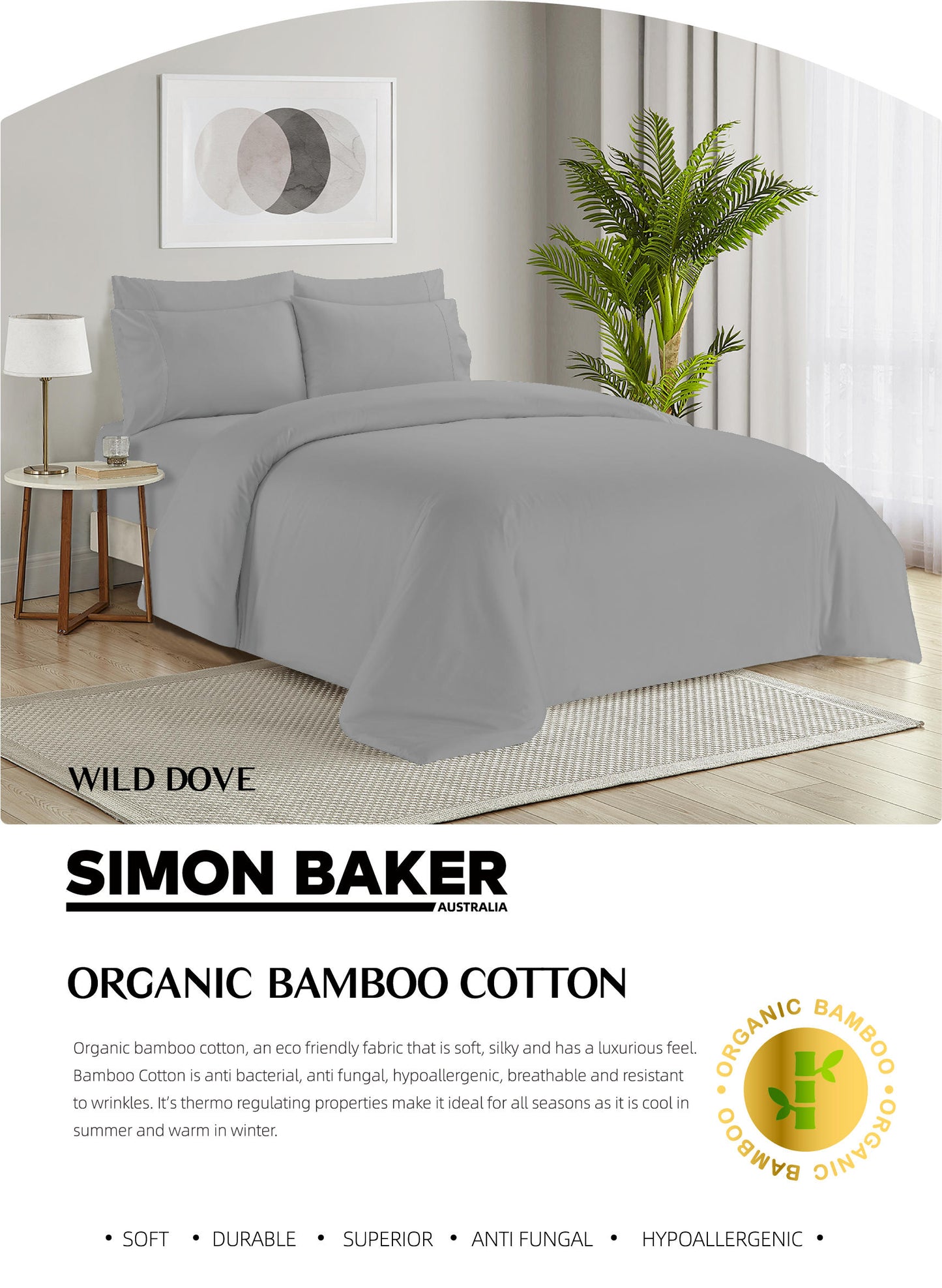 Simon Baker Duvet Cover Sets - Organic Bamboo Cotton
