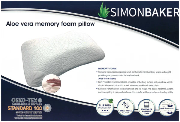 Simon Baker Aloe Vera Memory Foam Pillow