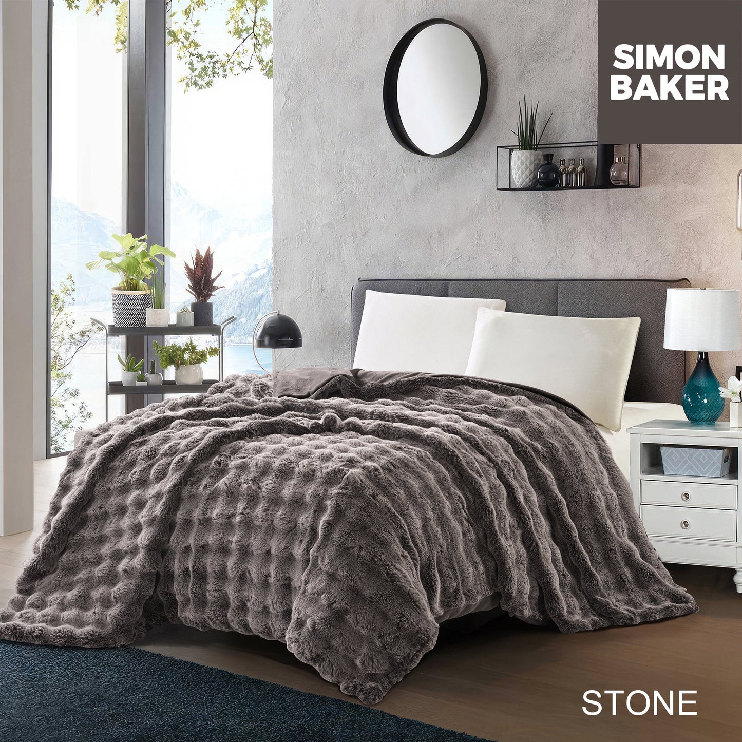Ultra Plush Faux Fur Blanket-Simon Baker