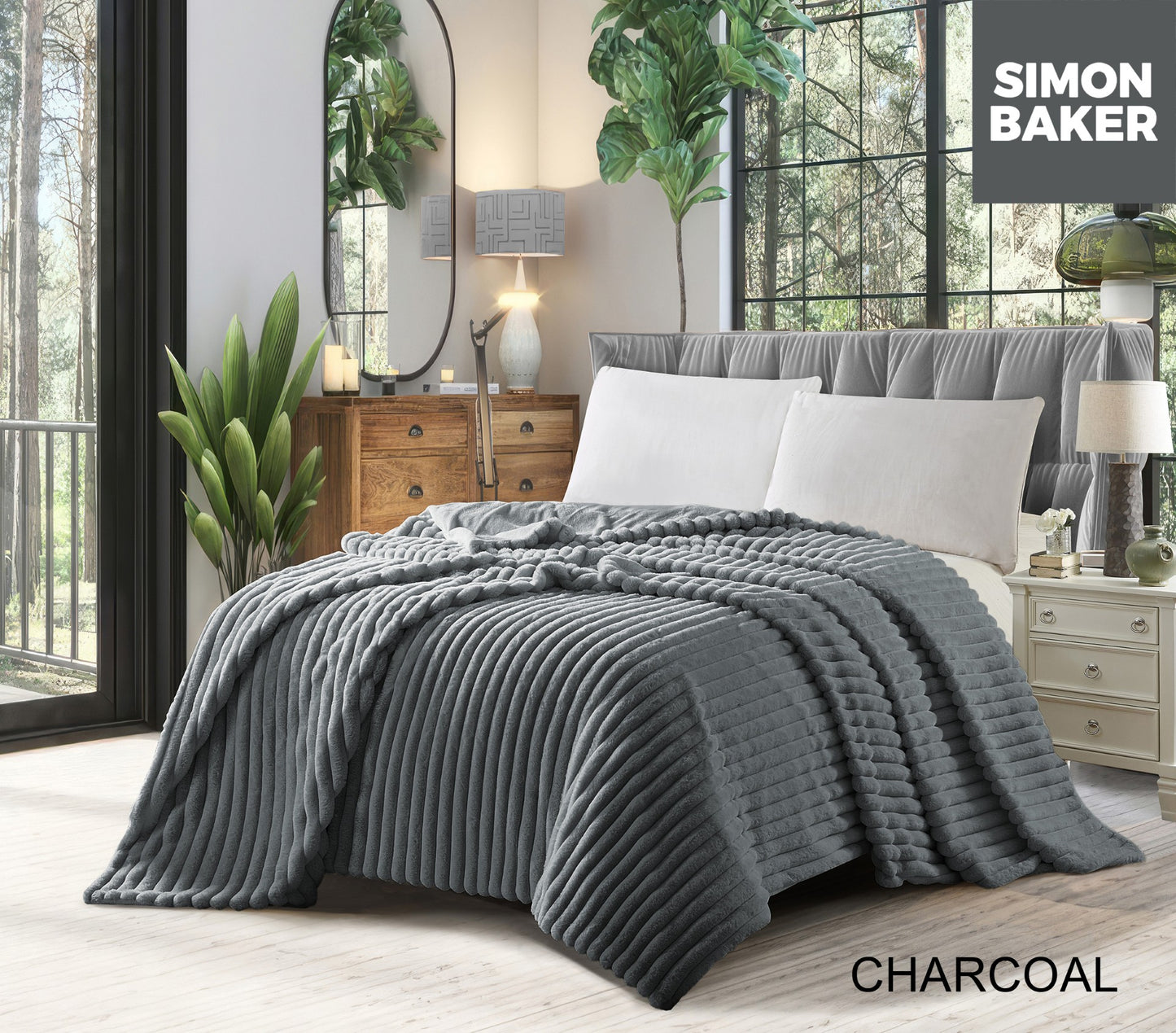 Simon Baker Ribbed Faux Fur Blankets