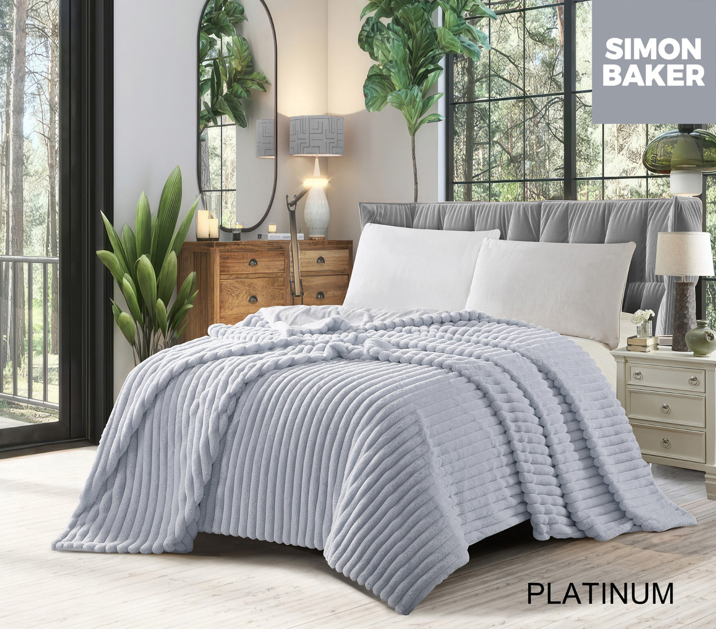 Simon Baker Ribbed Faux Fur Blankets