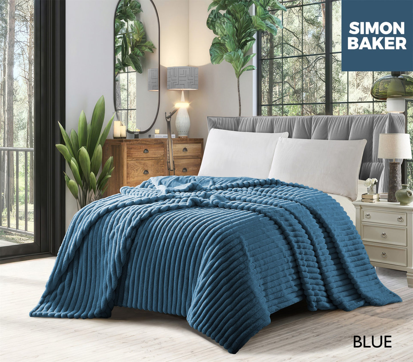 Simon Baker Ribbed Faux Fur Blankets