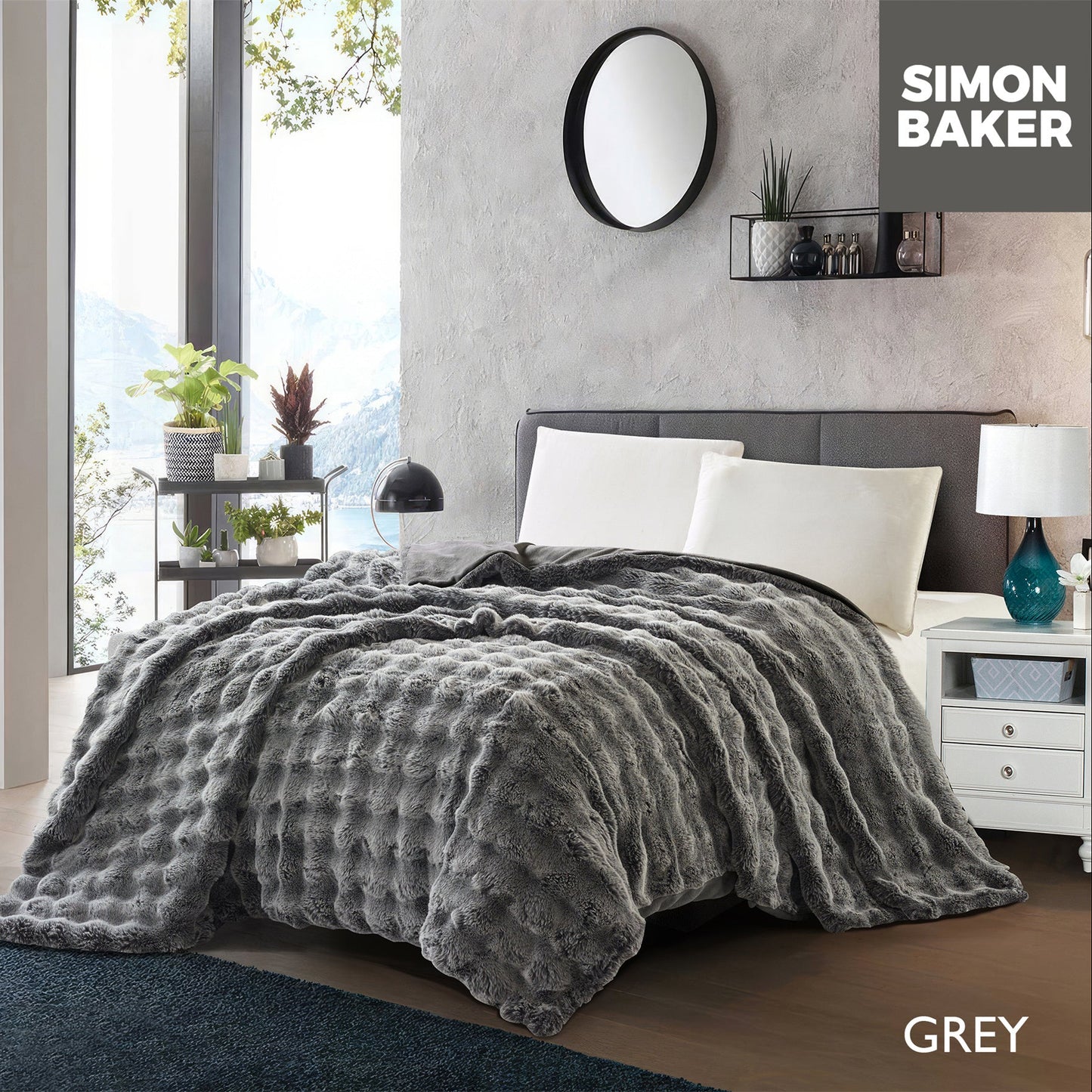 Ultra Plush Faux Fur Blanket-Simon Baker