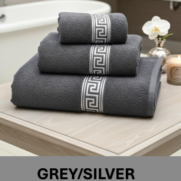 Simon Baker Greek Key Towels 600GSM