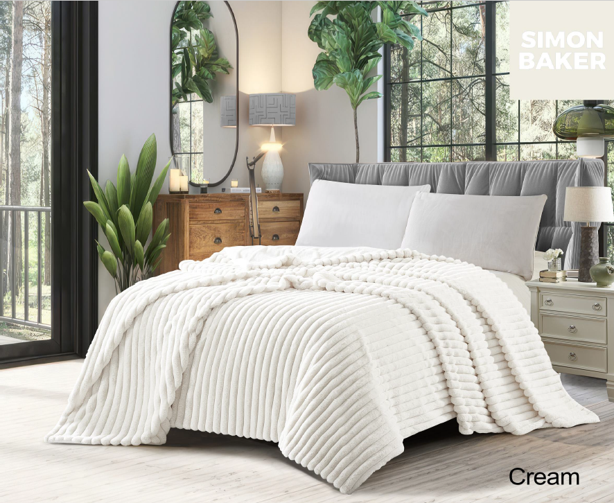 Ribbed Faux Fur Blanket-Simon Baker
