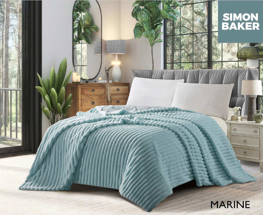 Ribbed Faux Fur Blanket-Simon Baker