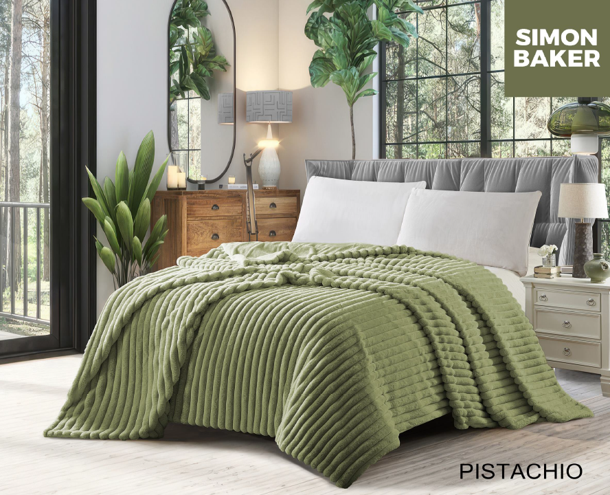 Ribbed Faux Fur Blanket-Simon Baker
