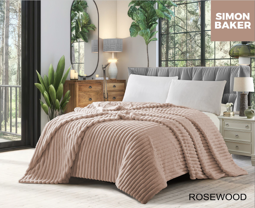 Ribbed Faux Fur Blanket-Simon Baker